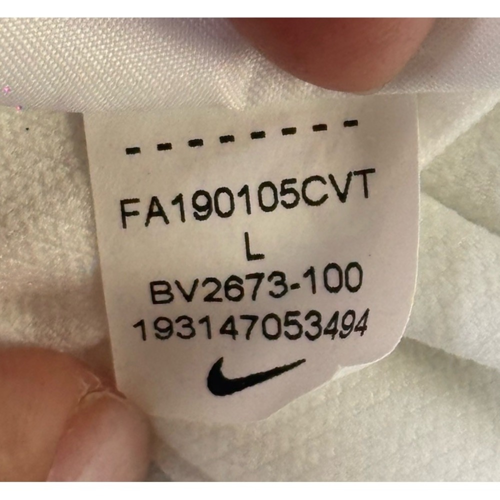 Nike Womens Large White Dri fit Running Cowl Neck Outdoor Thumb Holes - Picture 6 of 7